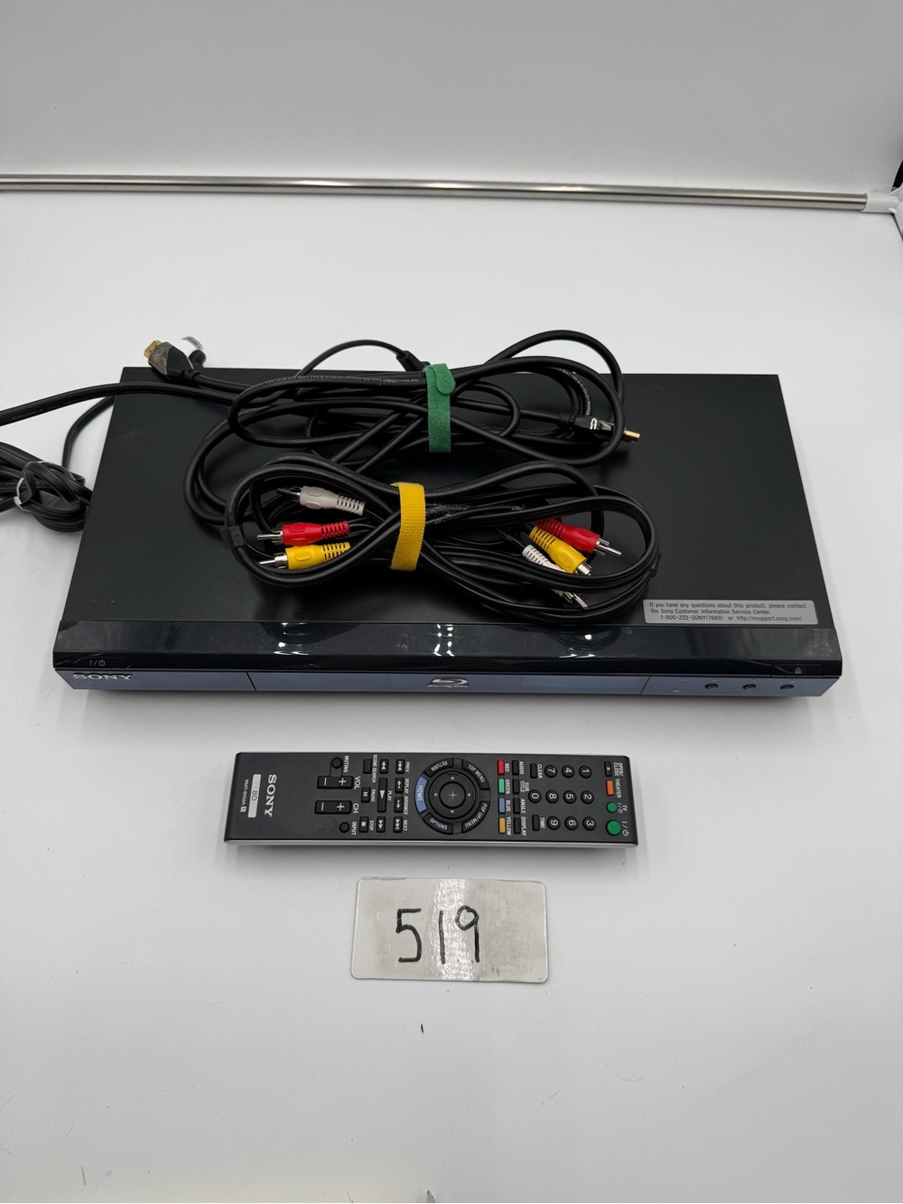 Sony BDP-S350 Blu-ray DVD Player HDMI Remote Tested Works w/ HDMI AV Cables
